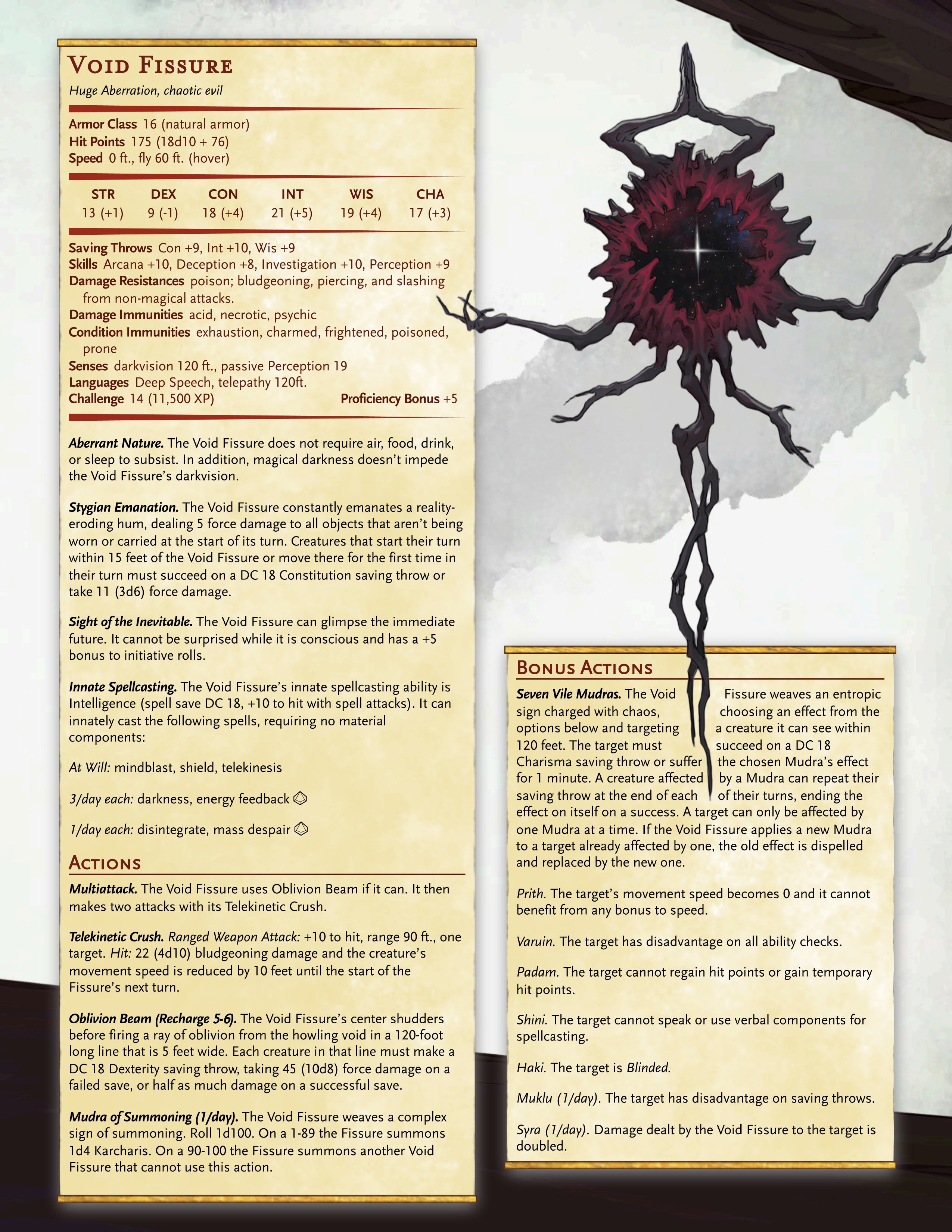 A Dungeons and Dragons Statblock titled &