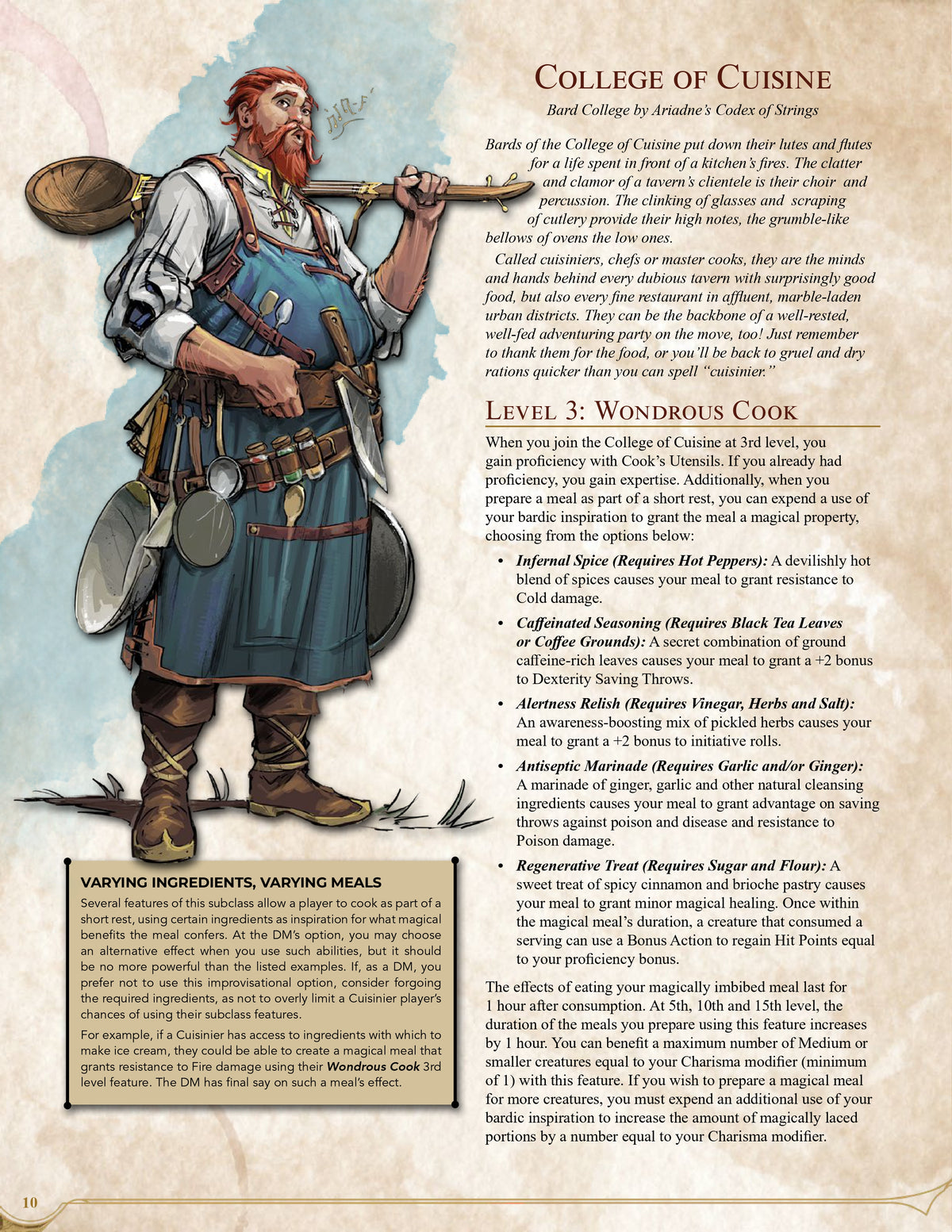 A Dungeons and Dragons sourcebook page, with the Bard &